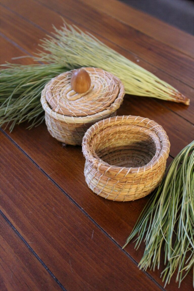 Woven Pine Needle Baskets Oui Chéri Lifestyle