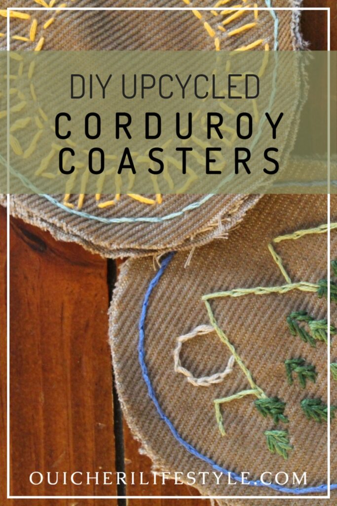 upcycled corduroy coasters