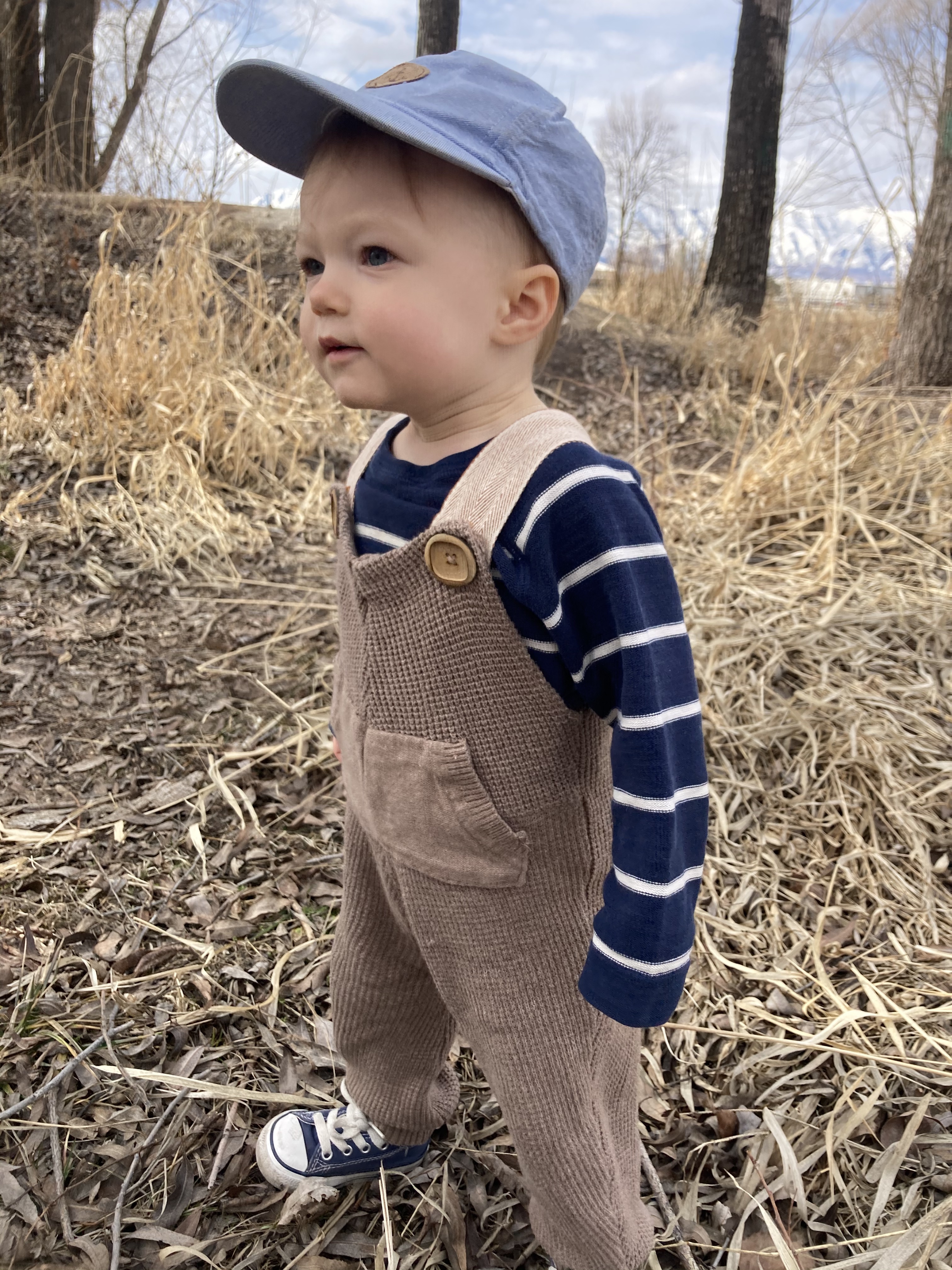 Gender Neutral Toddler Overalls from an Old Jacket